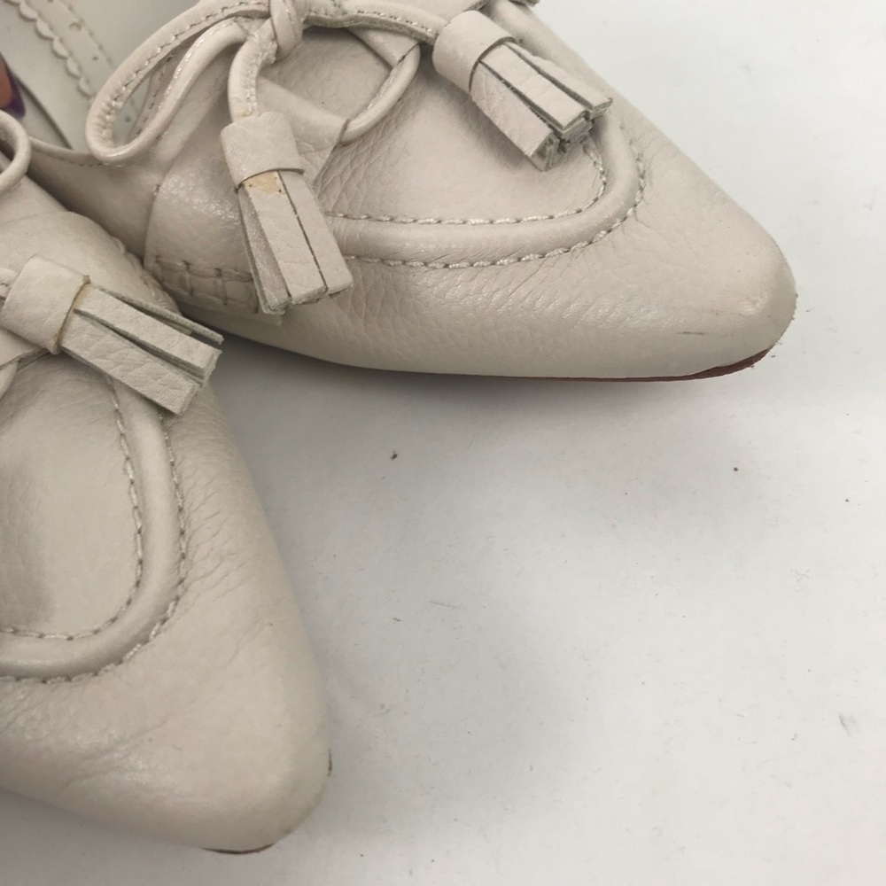 Brooks Brothers Elegant Leather Off-white Women's Low Heels - 7.5 - Picture 4 of 8